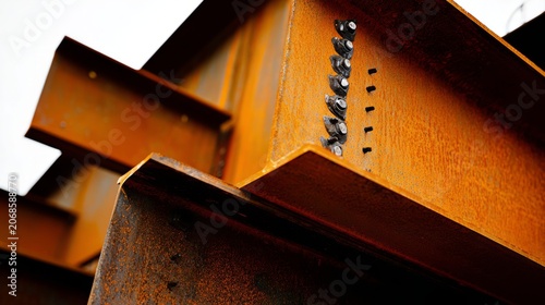 girder. Steel beams at a construction site, showcasing architectural progress and structural strength. real-estate listings.
