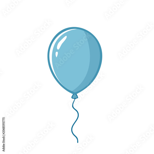 Blue balloon with string illustration