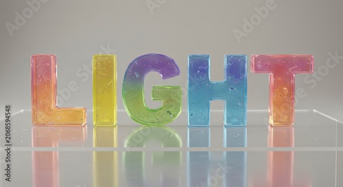 Translucent Colorful Letters Spell Out 