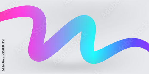 Wavy shape with Colorful stroke trendy Gradient. Vector illustration atrwork.