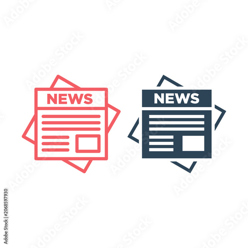 Newspaper icons set vector sign pictogram isolated design news symbol logo illustration