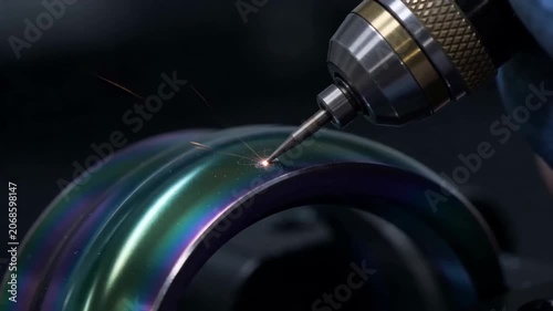 Precision Laser Engraving Process on Iridescent Metal Component