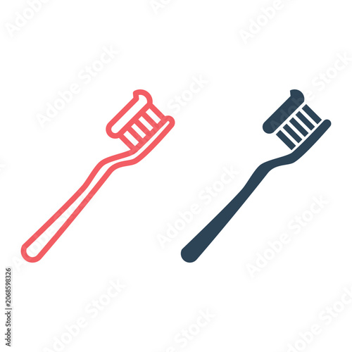 Toothbrush icons set oral care mouth hygiene symbol fresh breath sign illustration