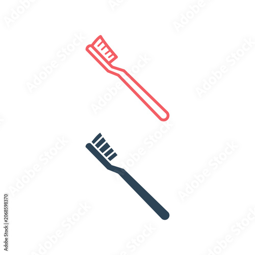 Toothbrush icons set oral care mouth hygiene symbol fresh breath sign illustration