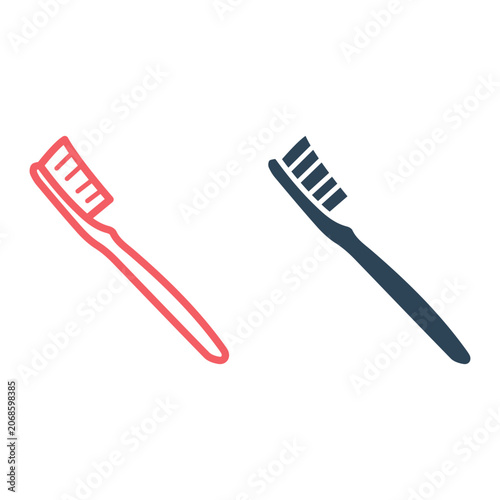 Toothbrush icons set oral care mouth hygiene symbol fresh breath sign illustration