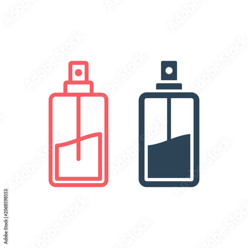 Perfume bottle icons set fragrance design illustration