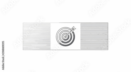 Target with Arrow Icon, Bullseye, Goal Achievement, Success Concept, Strategy, Precision