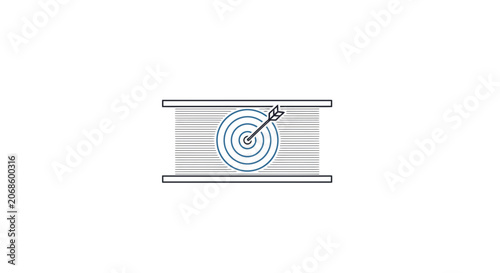 Target with Arrow in Center, Goal Achievement, Business Strategy, Success Concept