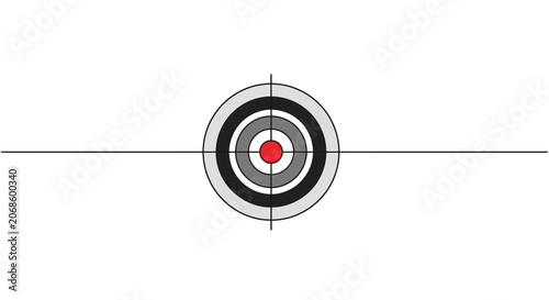 Target with Crosshairs and Red Bullseye Center, Aiming Concept, Precision Focus
