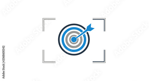 Target with Arrow in Center, Focus and Goal Achievement Concept