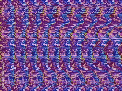 Принти на полотні Stereogram with hidden 3D whale, colorful abstract pattern, optical illusion art