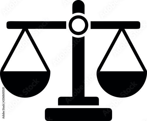 Fotografie Balance Scale Icon for Business and Finance Decisions