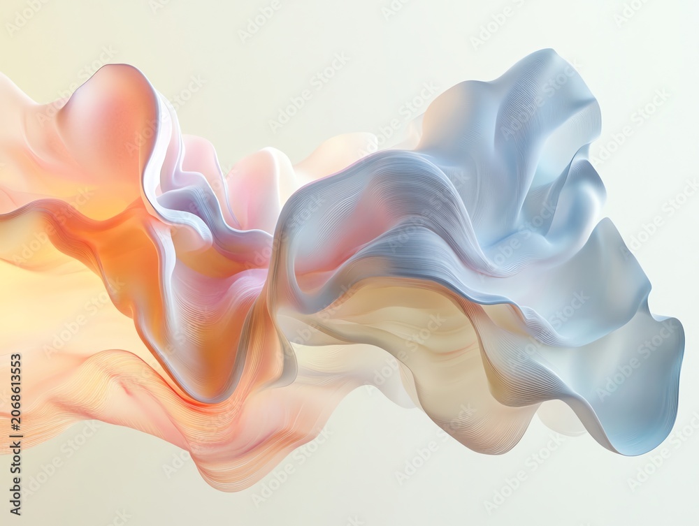 Obraz premium Abstract Colorful Fluid Waves on Light Background in Artistic Style