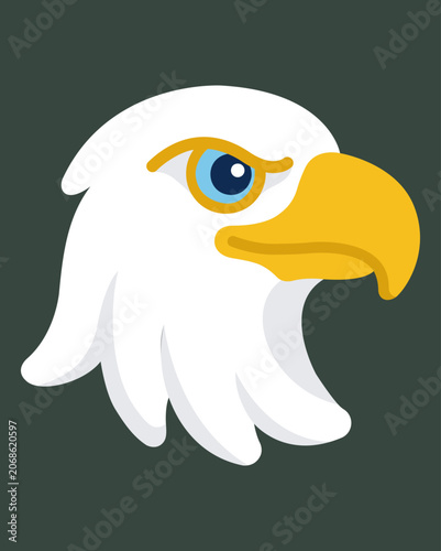 Bald Eagle Head Mascot Profile Logo Vector Illustration Design