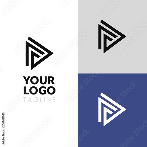 Modern Abstract Triangle Logo Template for Business Branding