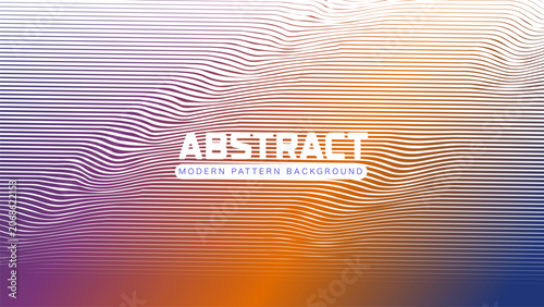 Abstract Gradient Wavy Line Background with Modern Geometric Pattern
