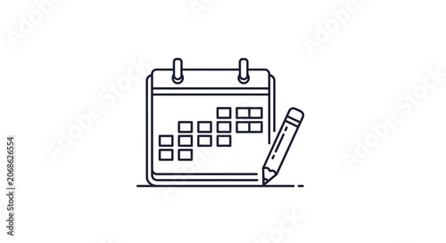 Calendar with Pencil Icon - Planning, Scheduling, and Organization Concept