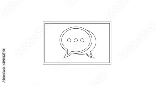 Chat Bubbles Icon on Screen, Communication Symbol, Digital Messaging Concept