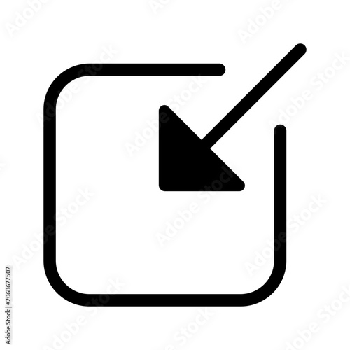 Принти на полотні A graphic illustration of a shrinking interface with an arrow, minimizing direction