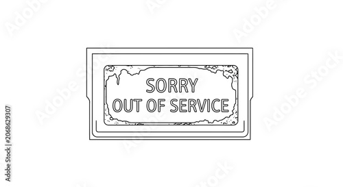 Sorry Out Of Service Sign - Vintage Style