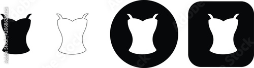 Fotografie Collection of four representing a woman's camisole or tank in solid black, outli