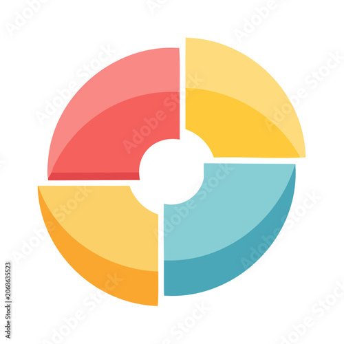 Colorful Circular Diagram with Four Segments
