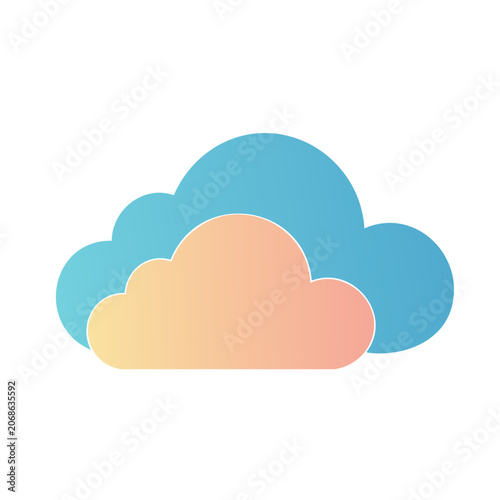Colorful flat design cloud icon