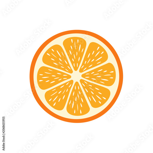 Orange slice flat vector illustration
