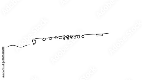 musical flute isolated on white background, Self drawing animation one continuous line draw, logo on white background