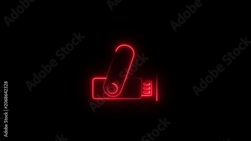 Animated pen drive black line icon. USB flash drive motion graphic. Data storage, backup, transfer device. icon animation representing portable data storage and technology..