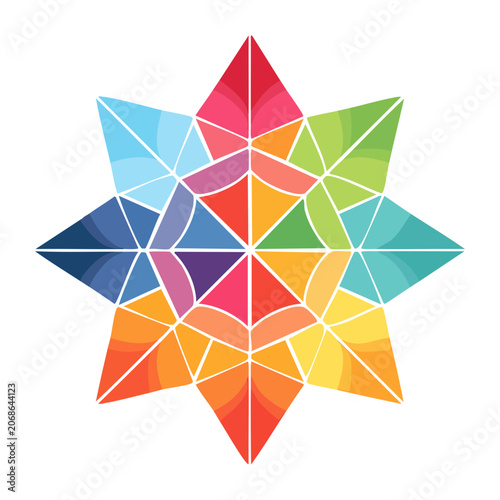 Colorful geometric starburst pattern