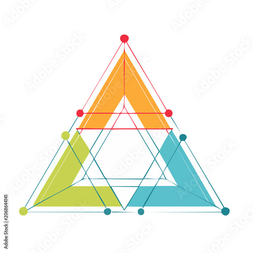 Colorful Nested Geometric Triangle Vector Design