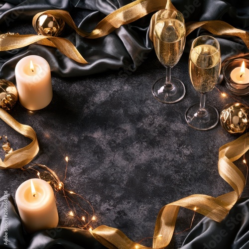 Celebration of elegance with gold accents and candles for a luxurious birthday gathering