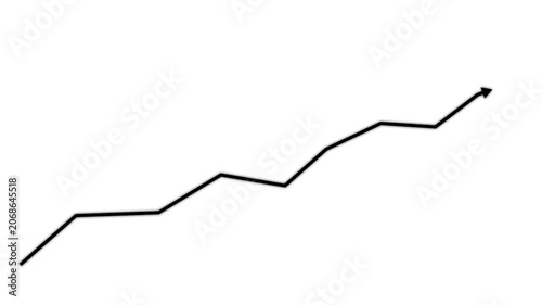 Animated arrow growth up and down icon on background
