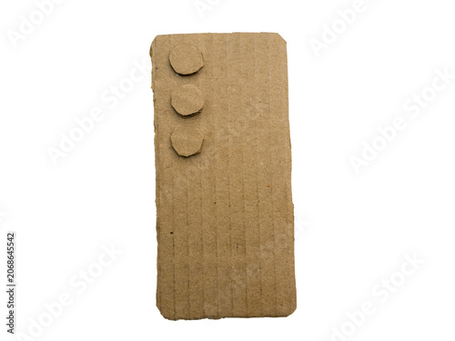 Cardboard Smartphone Mockup Isolated on Transparent Background