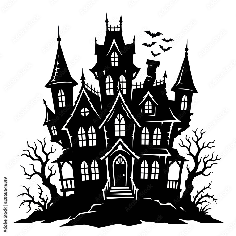 Fototapeta premium Haunted House Silhouette