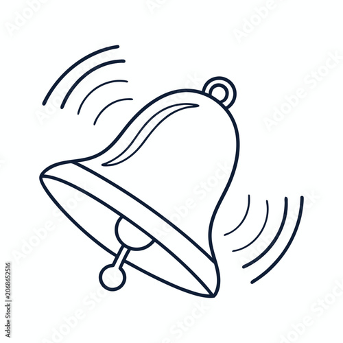 Notification Bell Line Icon – Reminder Alert Vector