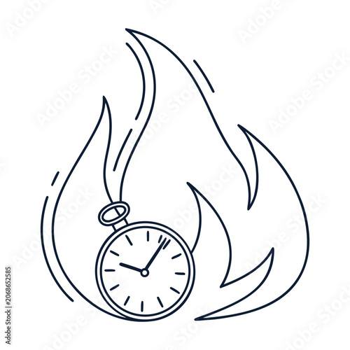 Time Efficiency Line Icon – Productivity Performance Vector