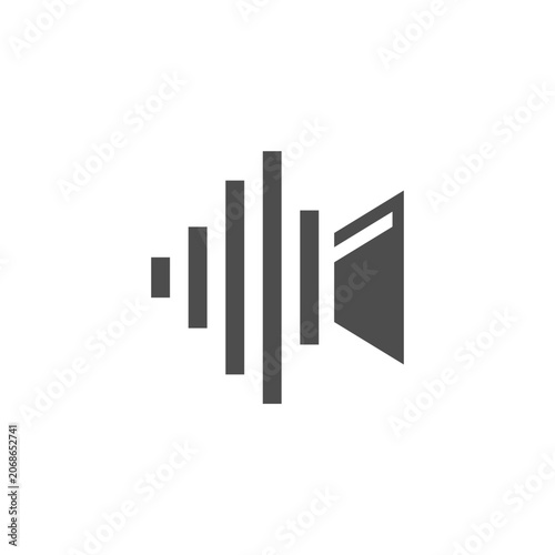 A simple, modern icon representing sound waves.