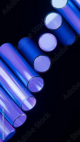 Glass Tubes Abstract Blue Purple Dispersion Light 3D Render