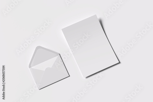 Clean Mailing Envelope and Letterhead Presentation Mockup
