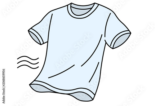 Moisture Wicking Quick Dry Sports T Shirt Line Art with Functional Performance Features and Breathable Activewear Concept for Apparel Marketing and Product Information Design
