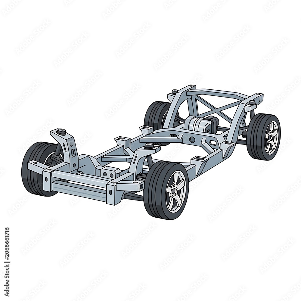 Obraz premium Blue electric off-road utility vehicle side view.