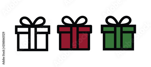 Gift icon set for celebrations and festive occasions