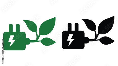 Plug icon vector sustainable energy connection cable design