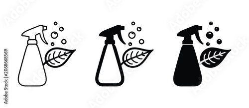 Spray icon vector collection for eco friendly cleaning