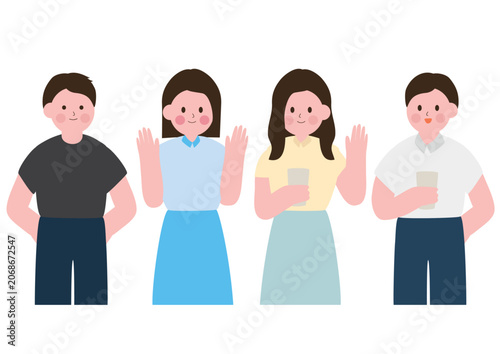 Clean and friendly youth worker vector illustration for public service