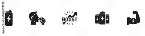 Obraz na plátně Energy drink icon set