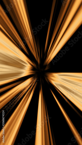 Golden Radial Light Burst Abstract Background with Dynamic Speed Zoom Effect Futuristic Energy Rays Design