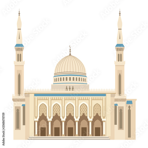Emir Abdelkader Mosque Vector Illustration